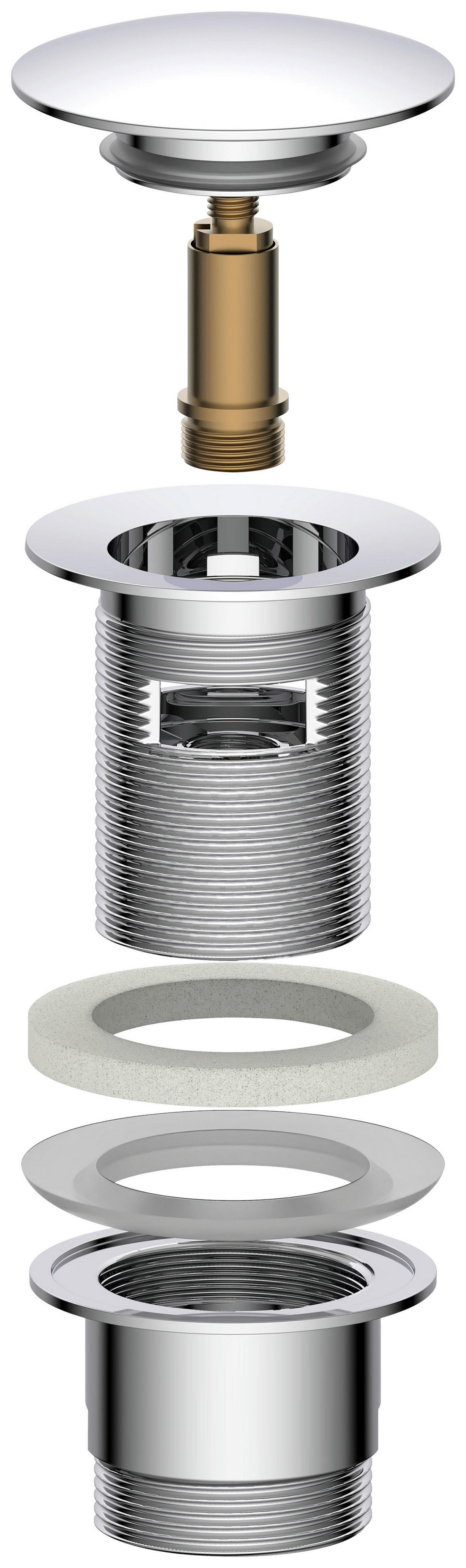 Sanitärinstallation Chrom Ablaufventil_mit_Überlauf_DAV-1WK - Chrom (12,90/7,60/18,80cm) - Kirchhoff