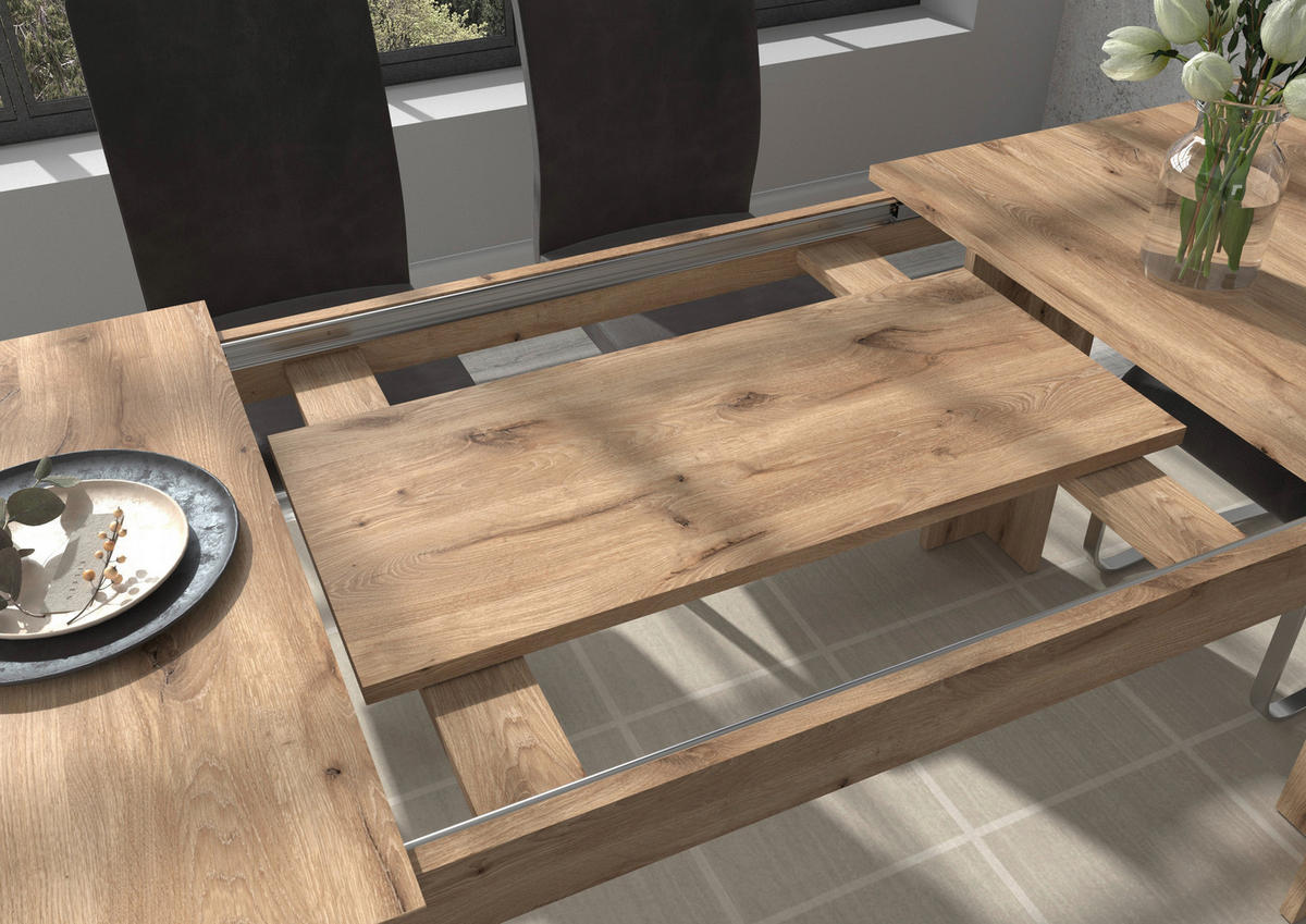 Esstisch Titan Eiche Nox Oak Nachbildung B/H/L: ca. 90x76x200 cm Titan - Eiche (200,00/90,00/76,00cm) - xonox.home