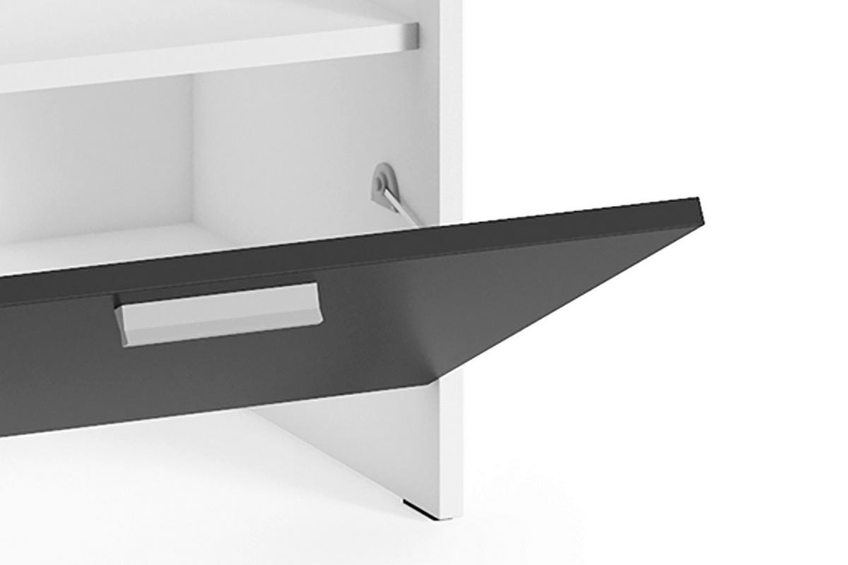 Sitzbank BEN weiß schwarz B/H/T: ca. 60x48x35 cm BEN - weiß/schwarz (60,00/48,00/35,00cm) - byLIVING