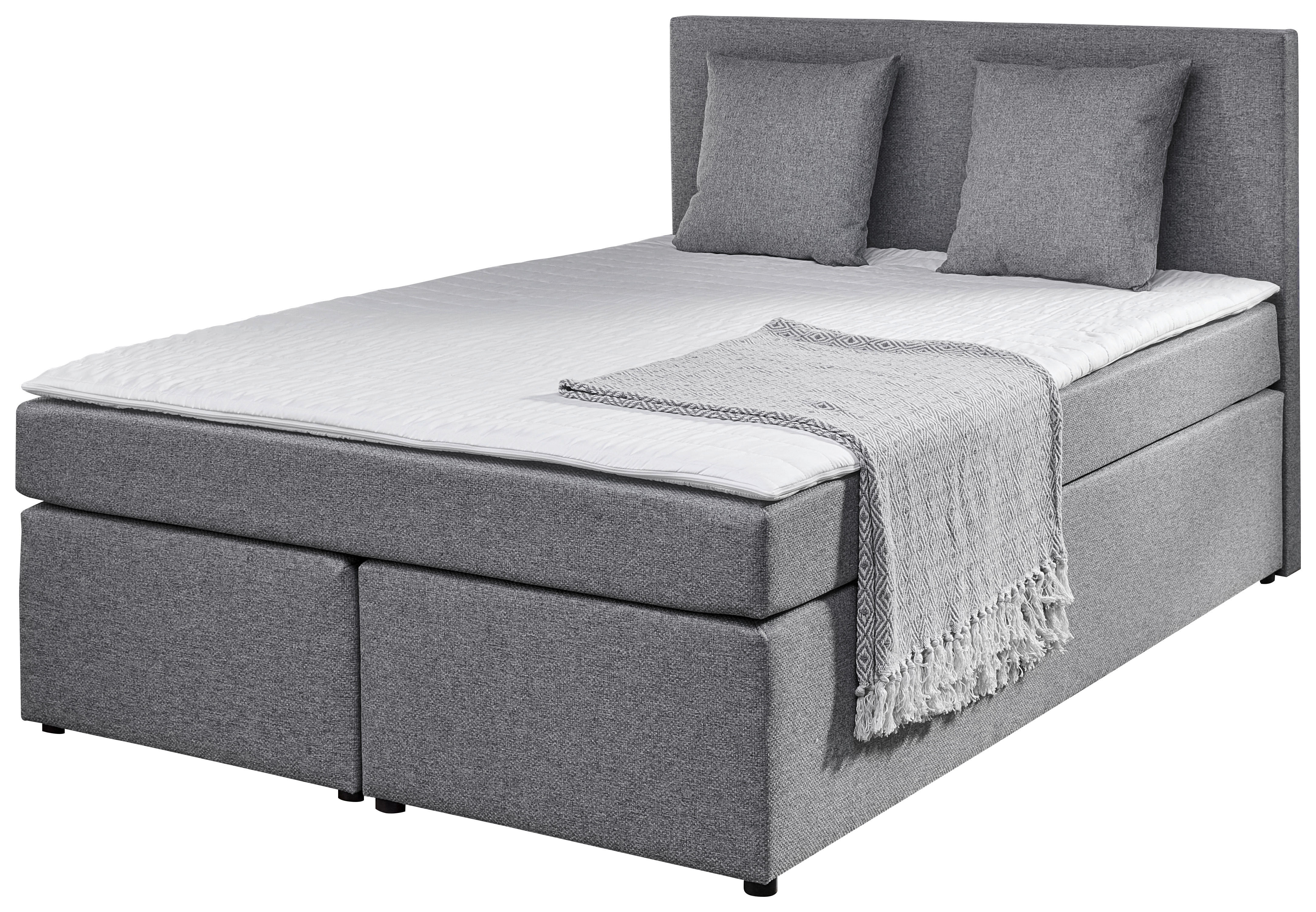 Boxspringbett Sevilla grau Liegefläche B/L: ca. 140x200 cm Sevilla - grau (140,00/105,00/208,00cm)