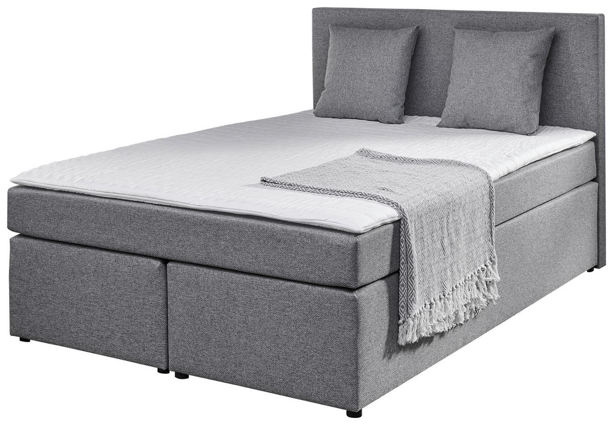 Boxspringbett Sevilla grau Liegefläche B/L: ca. 140x200 cm Sevilla - grau (140,00/105,00/208,00cm)