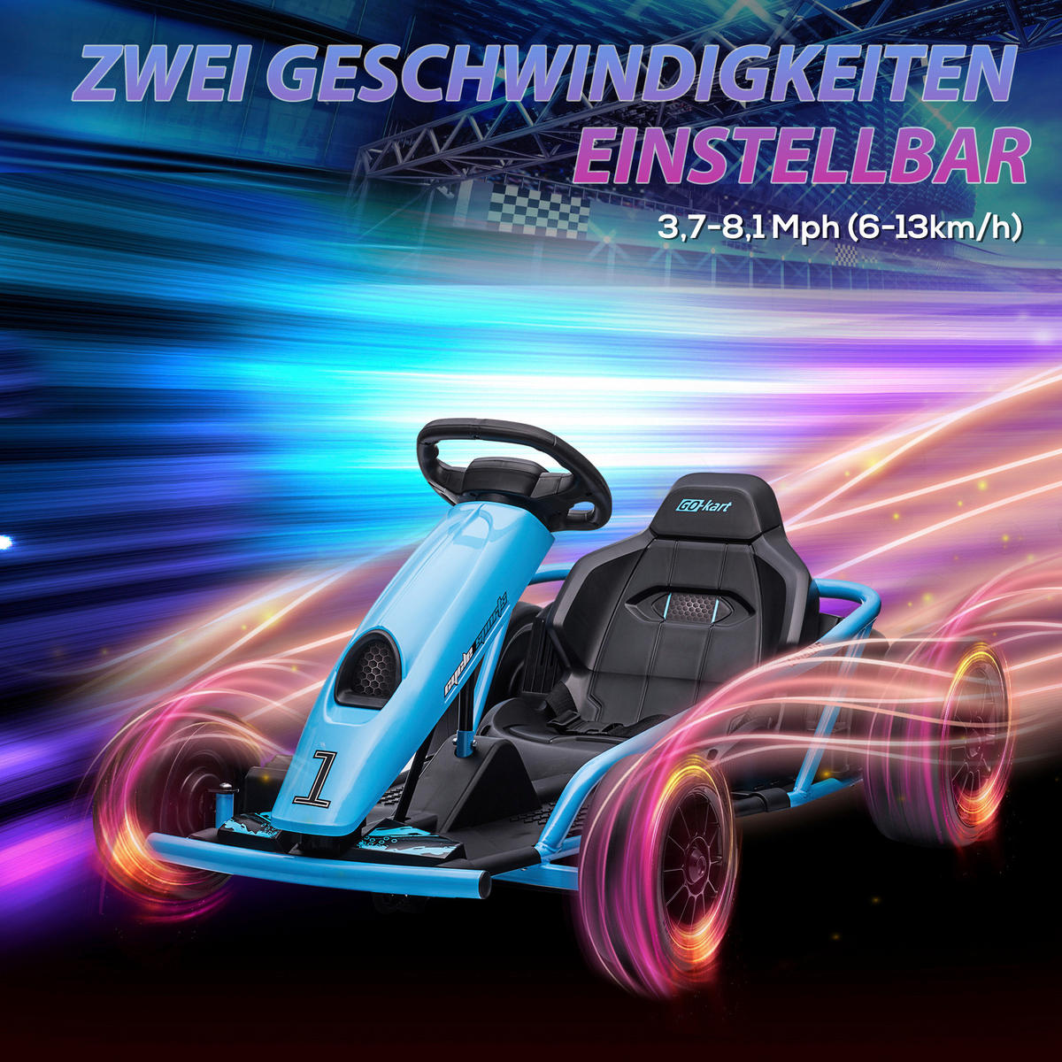 HOMCOM Kinder Elektro Gokart blau B/H/L: ca. 77x54x115 cm Kinder Elektro Gokart - blau (115,00/77,00/54,00cm) - HOMCOM