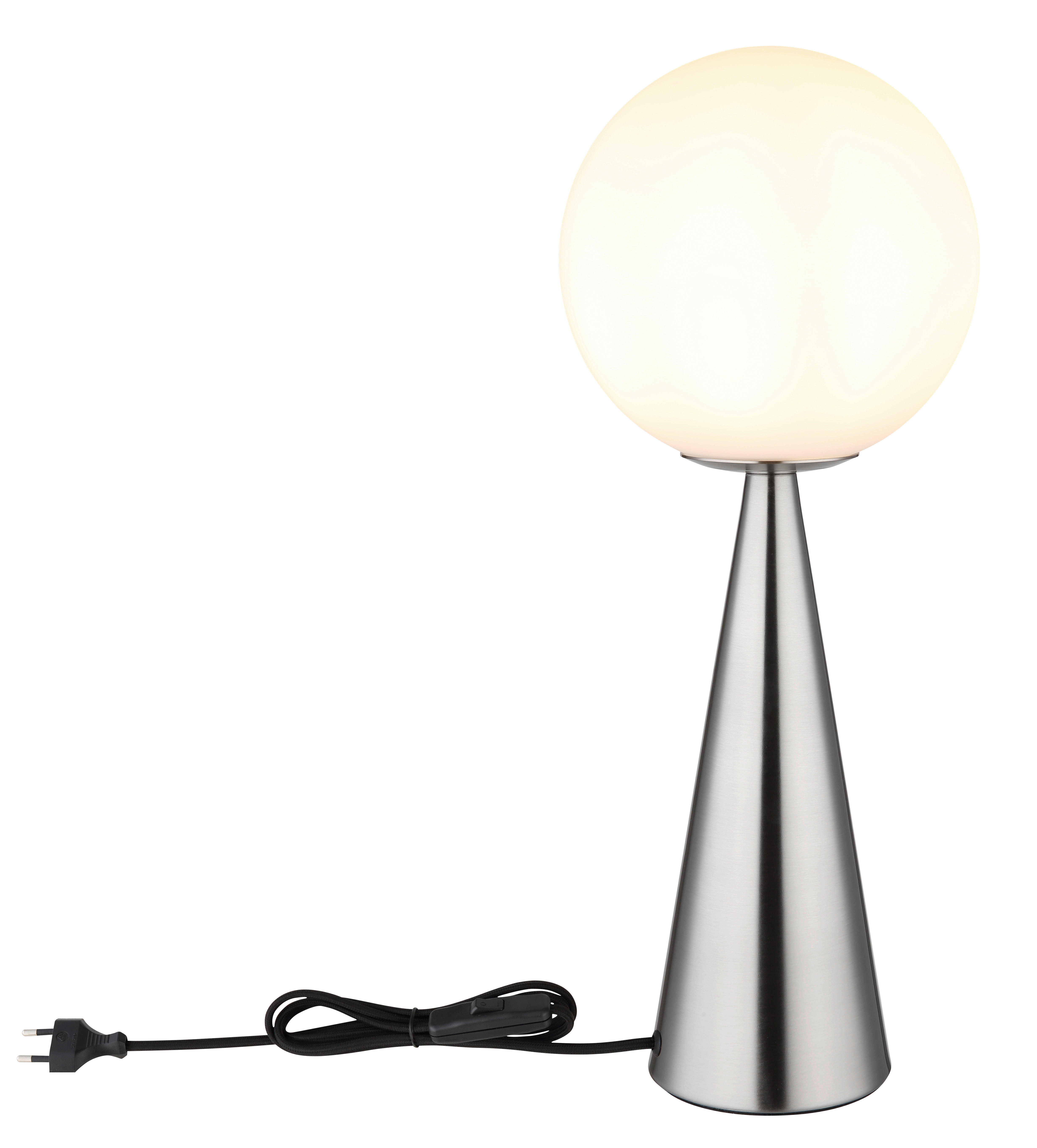 GLOBO Tischleuchte Pinpal 21031N nickel Metall Glas H: ca. 50 cm E27 1 Brennstellen Pinpal - nickel (50,00cm) - GLOBO