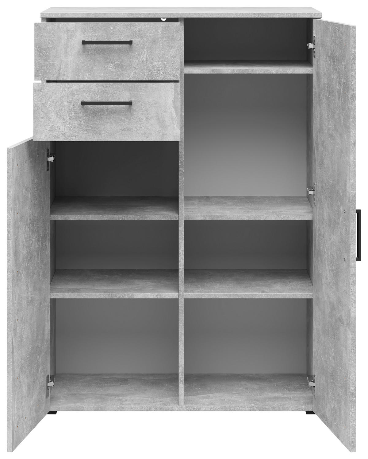 Kommode Multi-Stauraum Typ 32 Beton Optik B/H/T: ca. 80x115x40 cm Multi-Stauraum Typ 32 - Beton (80,00/115,00/40,00cm)