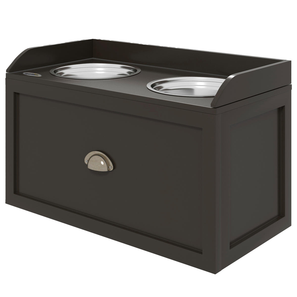PawHut Hunde-Zubehör braun Edelstahl B/H/L: ca. 30x60x36 cm Hundenapf - braun (36,00/30,00/60,00cm) - PawHut