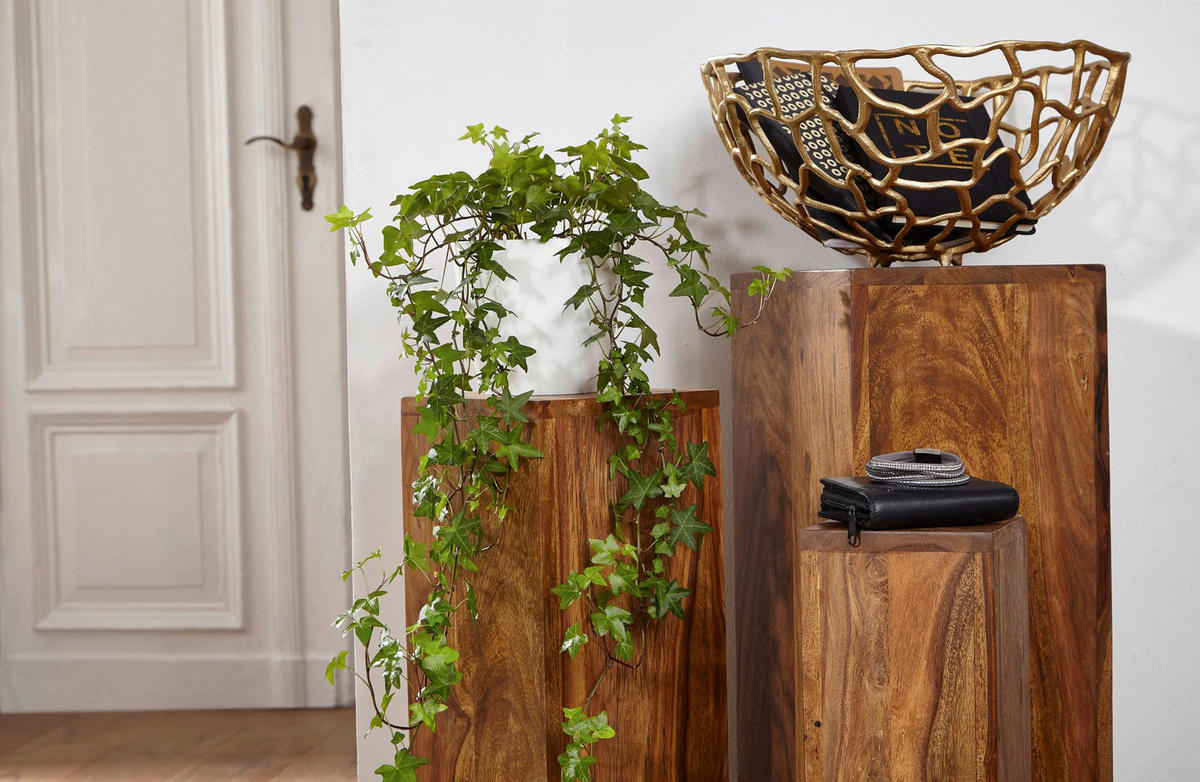 Beistelltisch 3er-Set. natur Echtholz 3er-Set. - natur - Wohnling