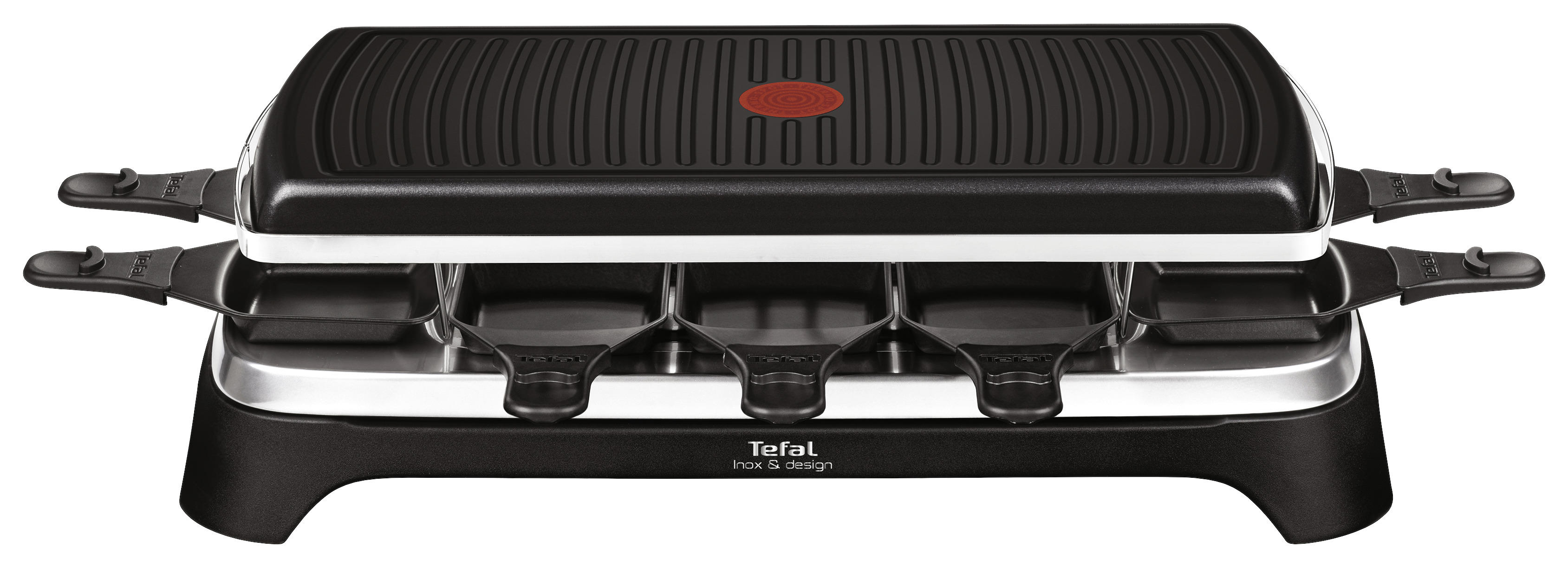 Tefal Raclette RE4588 schwarz Kunststoff Metall B/H/T: ca. 52x15x29 cm Raclette-Grill RE4588 - schwarz/Edelstahloptik (52,00/15,00/29,00cm)