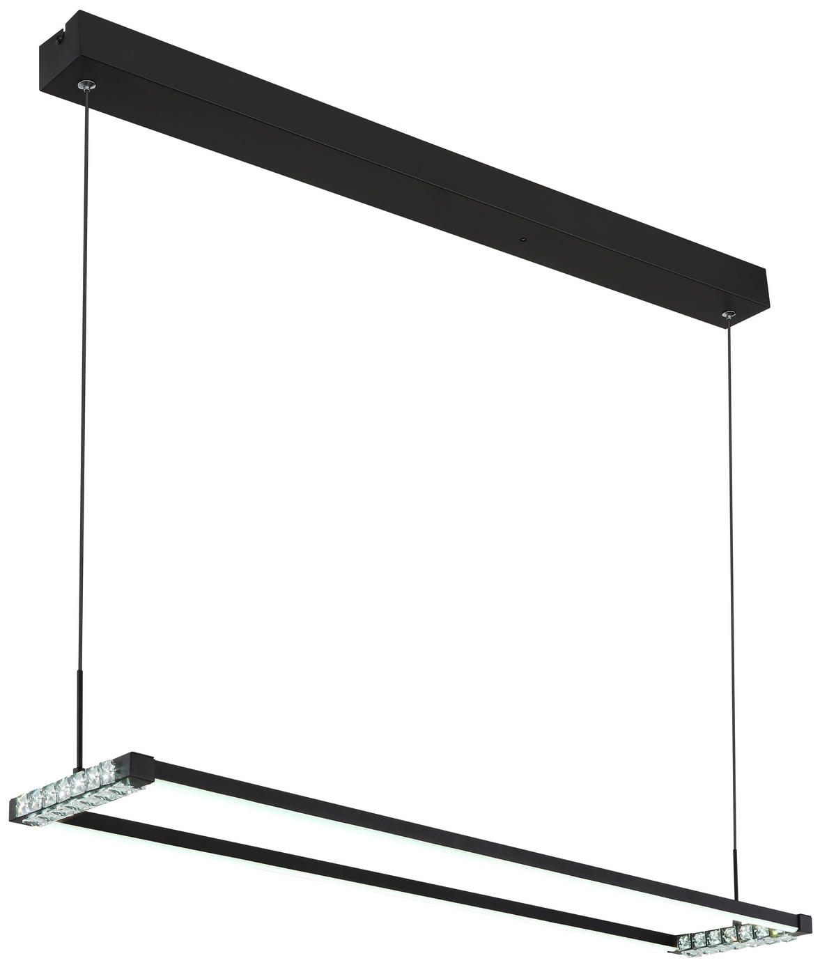 GLOBO LED-Pendelleuchte MARIELLA 67164H klar mattschwarz Opal Metall Kunststoff B/H/L: ca. 102,5x150x20,6 cm 1.0 Brennstellen MARIELLA - klar/Opal (20,60/102,50/150,00cm) - GLOBO