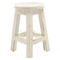 VCM Gartenhocker weiß Holz H/D: ca. 40x25 cm Gartenhocker - weiß (25,00/40,00cm) - VCM