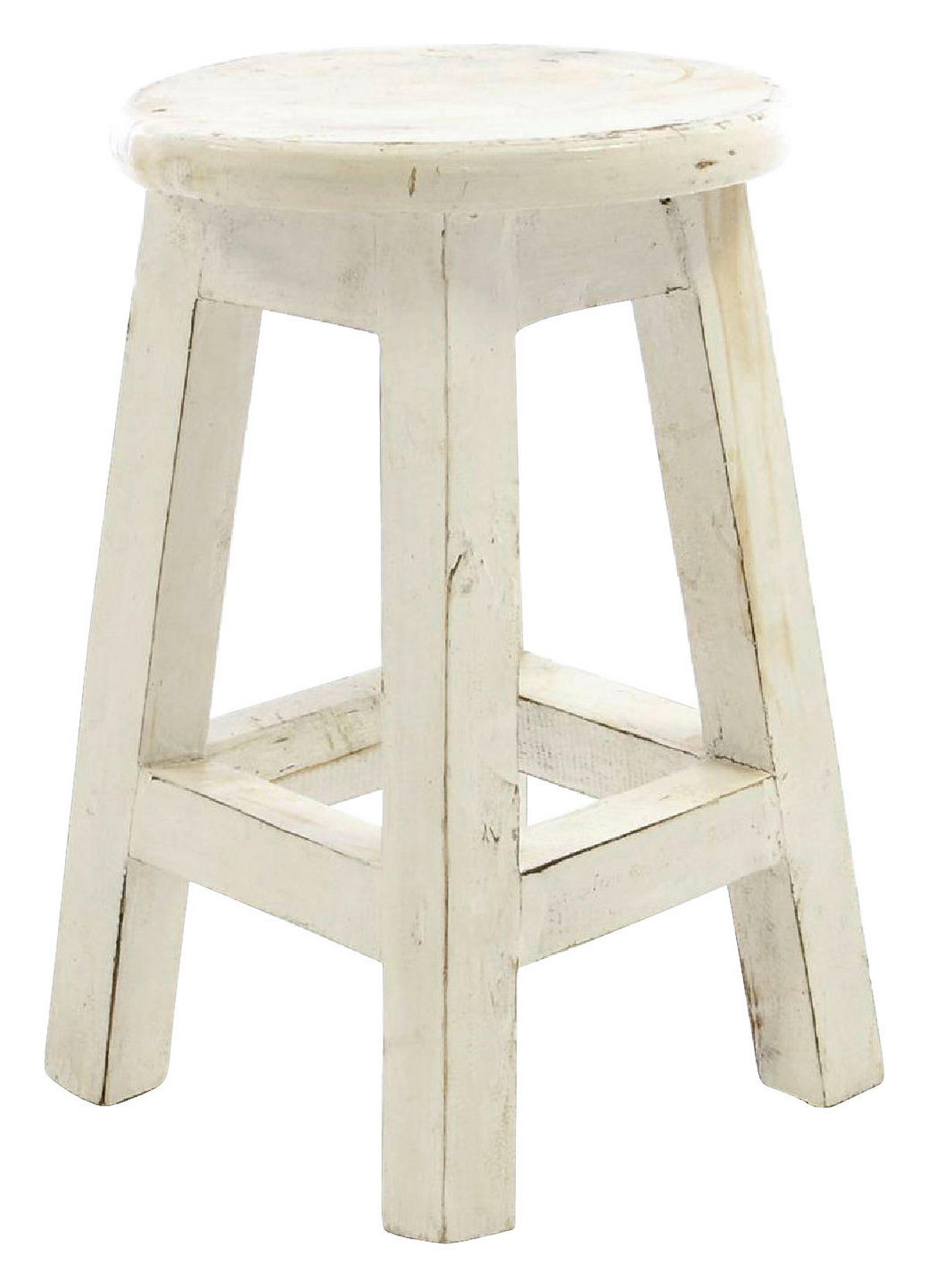 VCM Gartenhocker weiß Holz H/D: ca. 40x25 cm Gartenhocker - weiß (25,00/40,00cm) - VCM