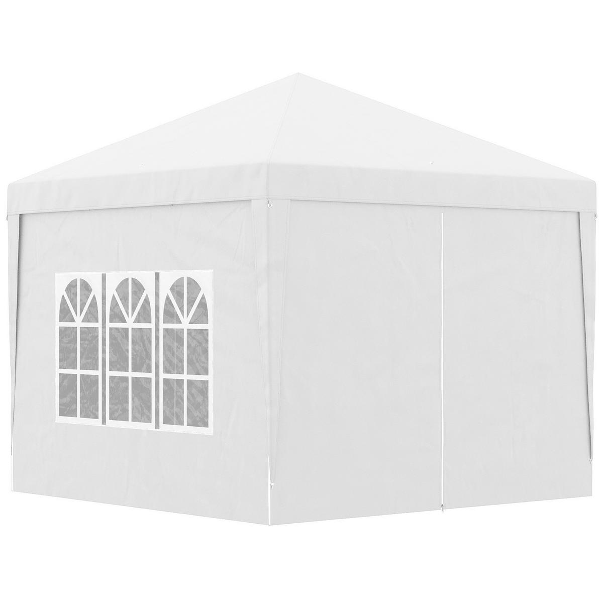 Outsunny Pavillon weiß Polyester B/H/L: ca. 2,95x2,95x2,58 cm Faltpavillon - weiß (2,58/2,95/2,95cm) - Outsunny