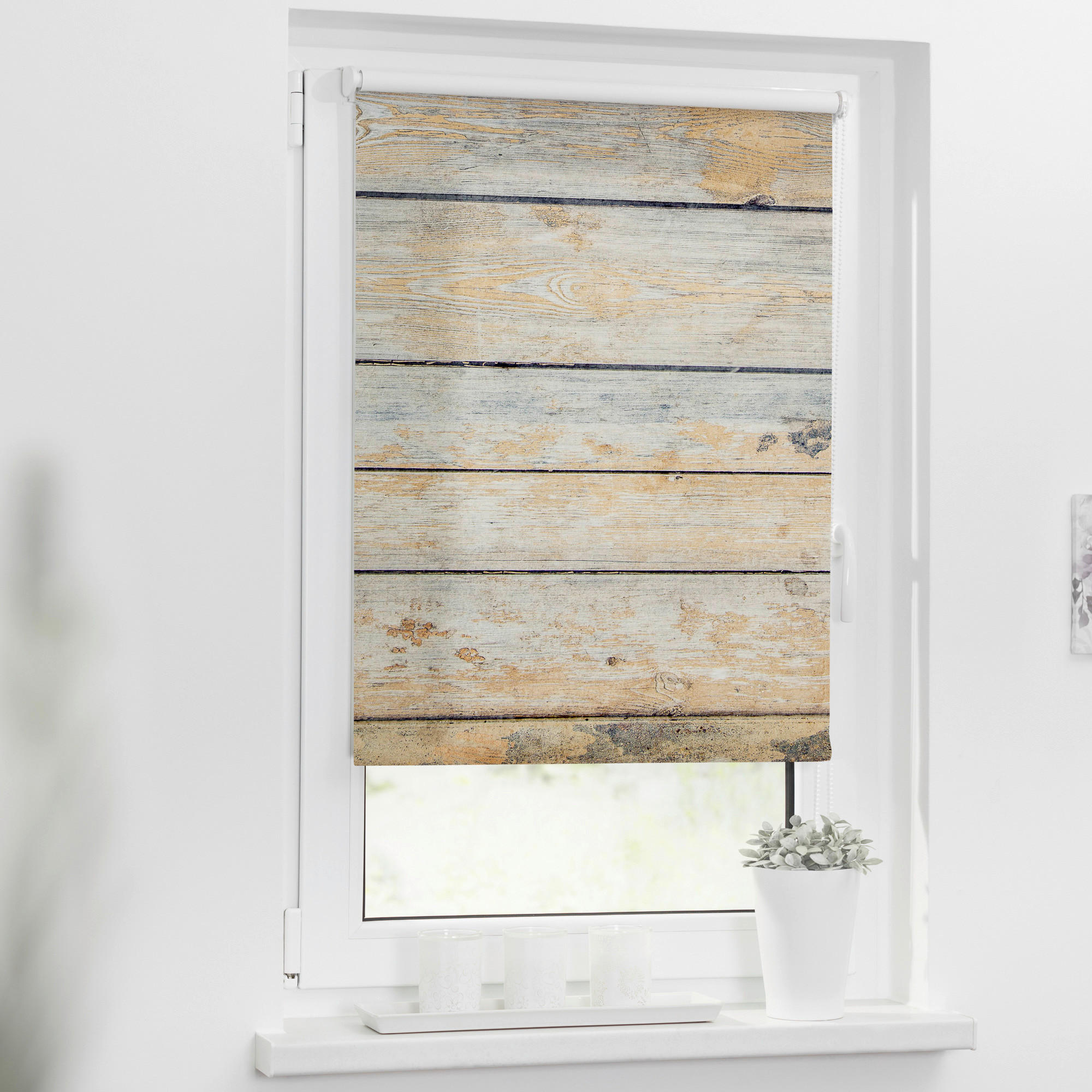 Verdunkelungsrollo Bretter Shabby braun B/L: ca. 45x150 cm Bretter Shabby - braun (45,00/150,00cm) - LICHTBLICK