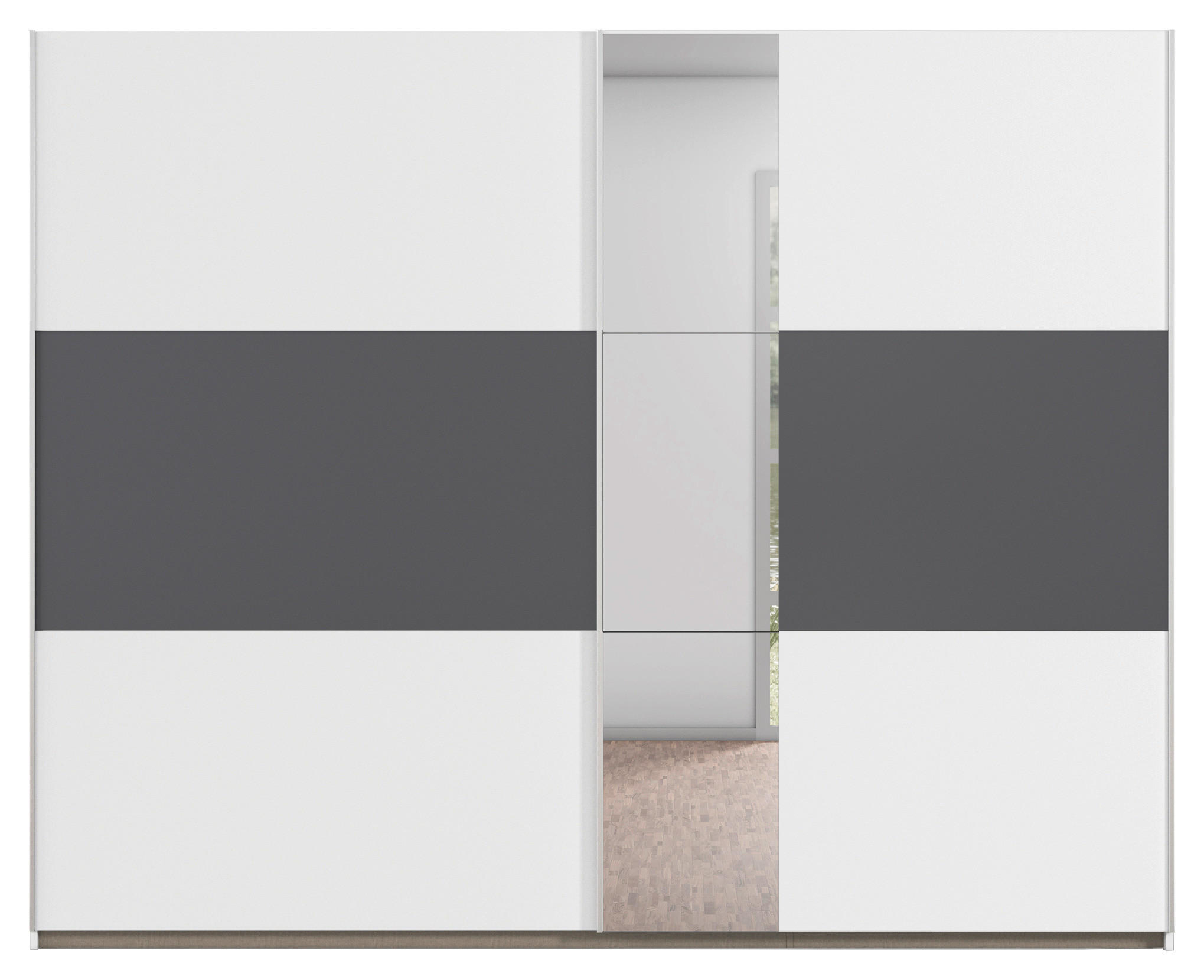Kleiderschrank Oslo Alpinweiß grau B/H/T: ca. 261x210x59 cm Oslo - Alpinweiß/grau (261,00/210,00/59,00cm)