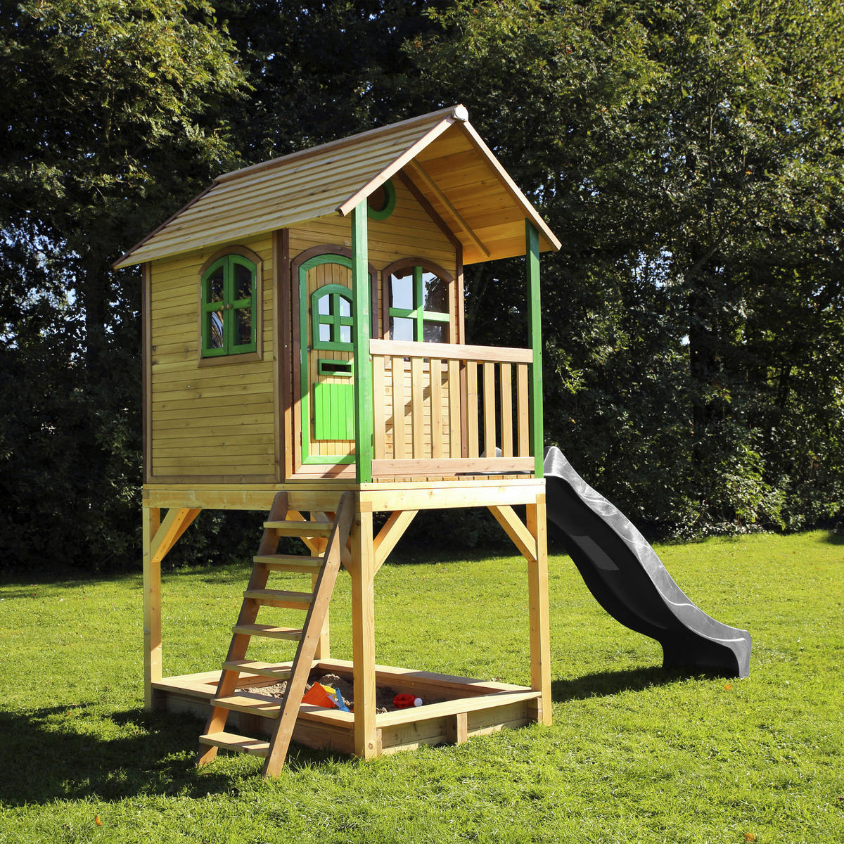 AXI Spielhaus Sarah braun B/H/L: ca. 370x291x191 cm Sarah - braun/grün (191,00/370,00/291,00cm) - AXI