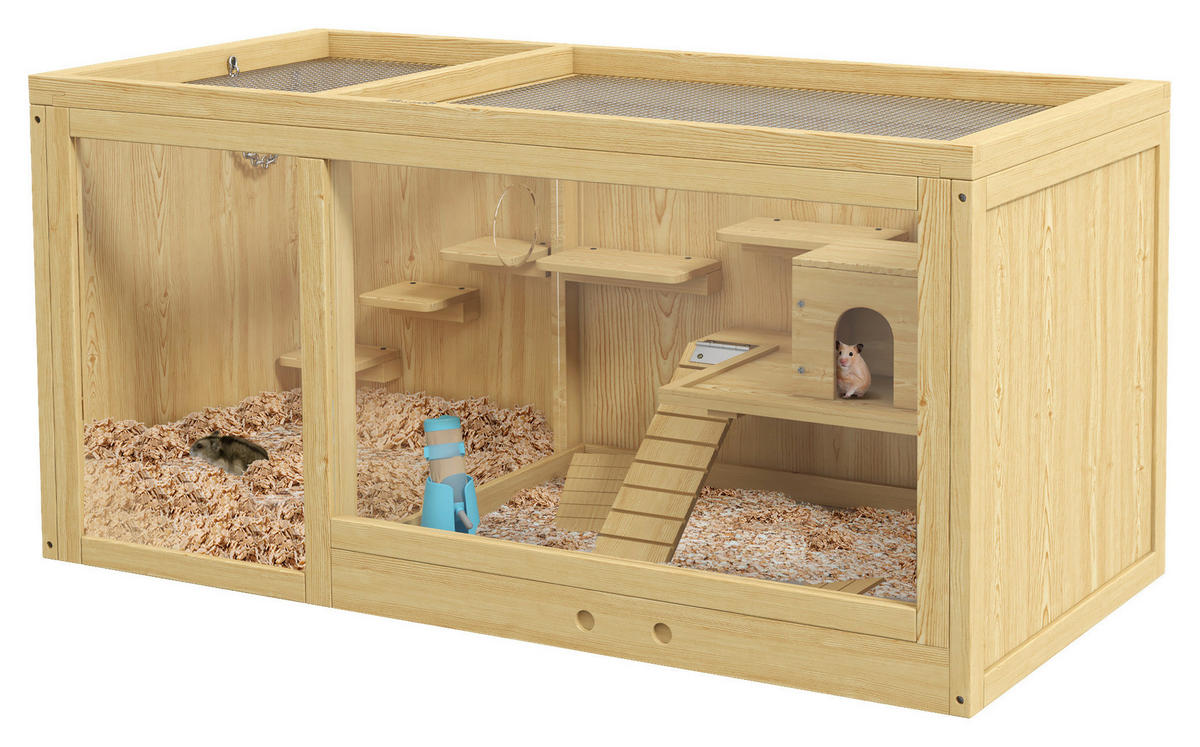 PawHut Tier-Zubehör natur Polypropylen B/H/L: ca. 50x100x50 cm Hamsterkäfig - natur (50,00/50,00/100,00cm) - PawHut