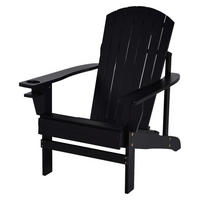 Outsunny Gartensessel schwarz Holz B/H/T: ca. 97x93x72 cm Gartenstuhl_aus_Massivholz - schwarz (97,00/93,00/72,00cm) - Outsunny