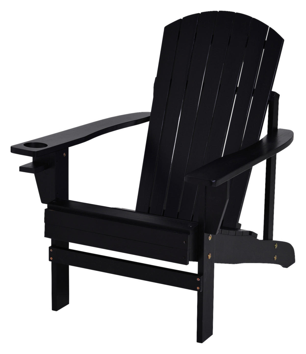 Outsunny Gartensessel schwarz Holz B/H/T: ca. 97x93x72 cm Gartenstuhl_aus_Massivholz - schwarz (97,00/93,00/72,00cm) - Outsunny