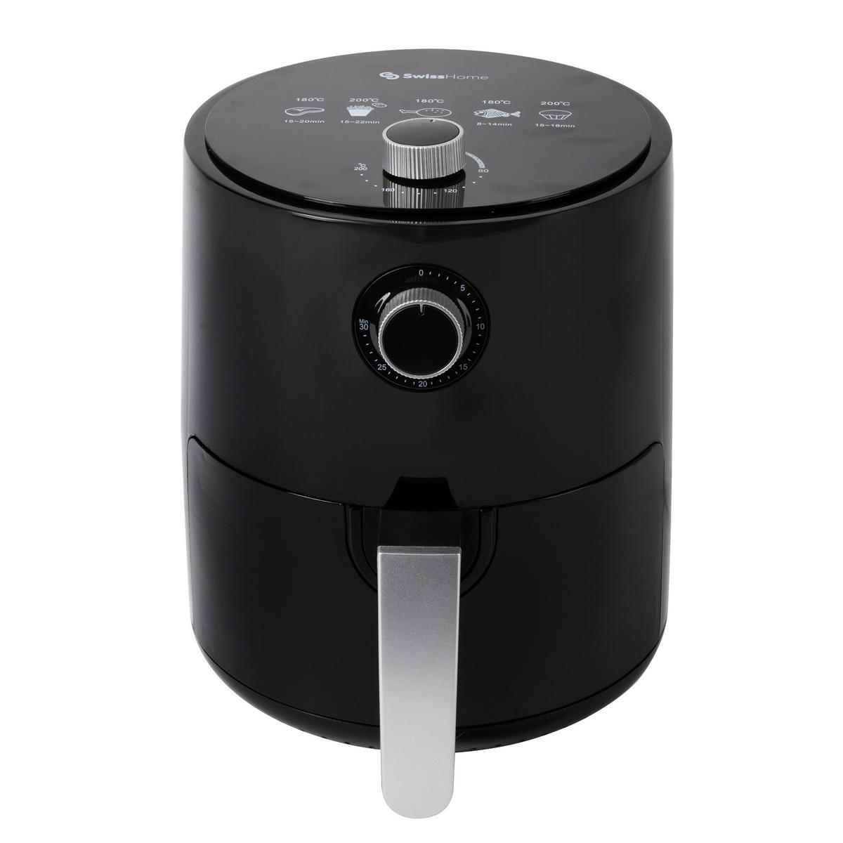 SWISS HOME Heißluftfritteuse SH-6653 schwarz Polypropylen ca. 2,5 l PETIT - schwarz (2,50l) - SWISS HOME