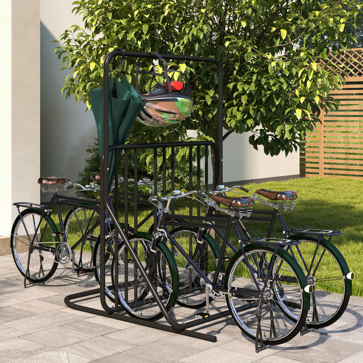 DURHAND Fahrrad-Zubehör schwarz schwarz B/H/L: ca. 92x102x130 cm Fahrradhalter - schwarz (130,00/92,00/102,00cm) - DURHAND