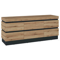 TV-Lowboard Corte Eiche Evoke Coast Nachbildung anthrazit B/H/T: ca. 161x68x45 cm Corte - Eiche/anthrazit (161,00/68,00/45,00cm)