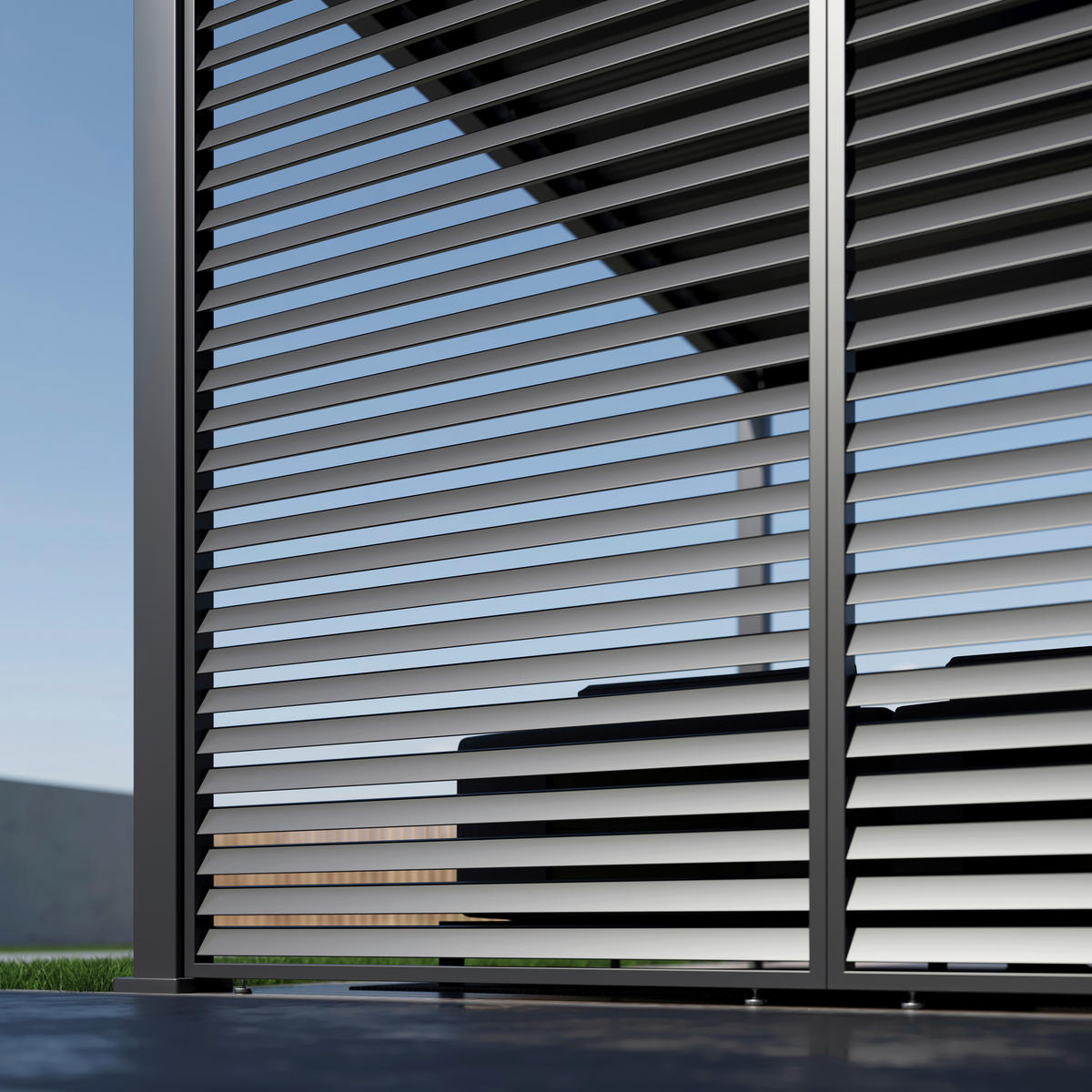 Paragon Outdoor Lamellen-Sichtschutz Grand Tuscan grau Aluminium B/H: ca. 114x234 cm Grand Tuscan - grau (114,00/234,00cm) - Paragon Outdoor