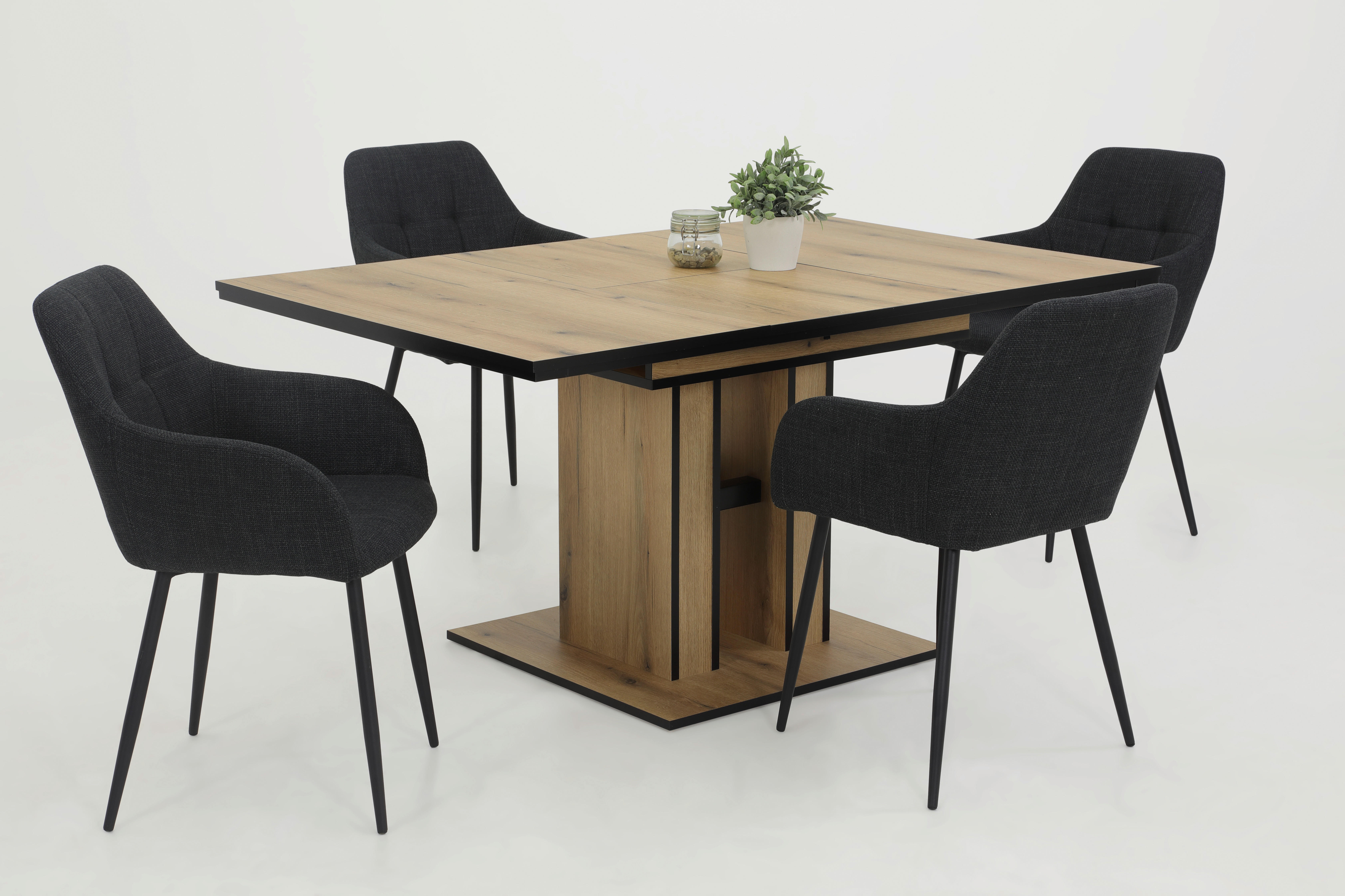 Armlehnstuhl Maria, 2er-Set anthrazit Microfaser Webstoff B/H/T: ca. 55x84x61 cm Maria, 2er-Set - anthrazit (55,00/84,00/61,00cm) - Hela