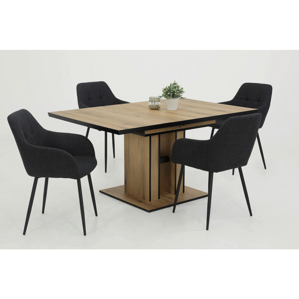 Thumbnail - Armlehnstuhl Maria, 2er-Set anthrazit Microfaser Webstoff B/H/T: ca. 55x84x61 cm