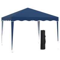 Outsunny Faltpavillon blau Stahl B/H/L: ca. 295x260x295 cm Faltpavillon - blau (295,00/295,00/260,00cm) - Outsunny