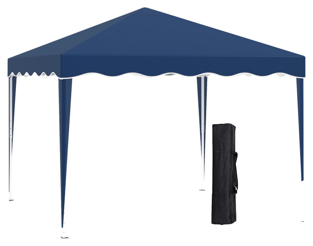 Outsunny Faltpavillon blau Stahl B/H/L: ca. 295x260x295 cm Faltpavillon - blau (295,00/295,00/260,00cm) - Outsunny