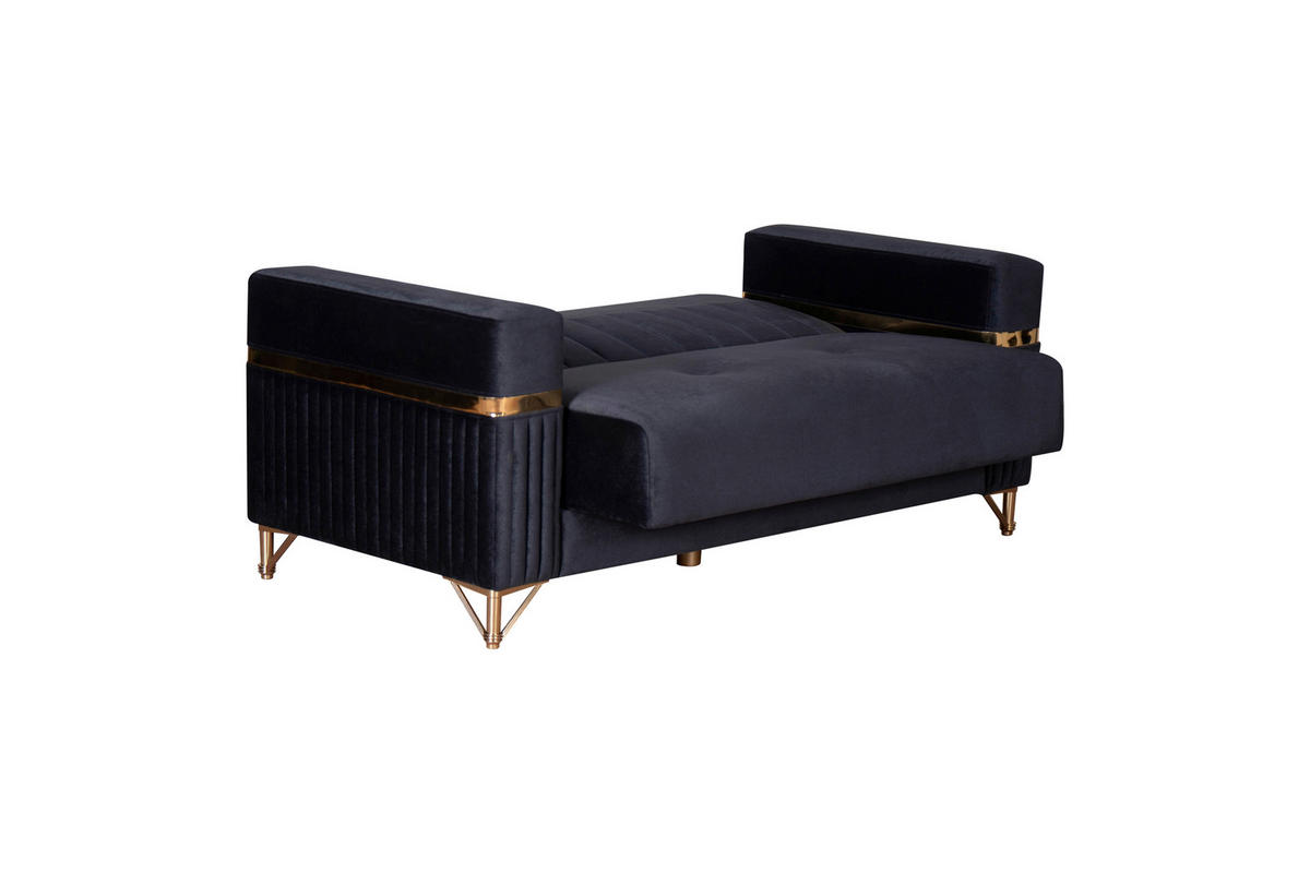 Sofa 3-2-1 Rhosus anthrazit Microfaser Rhosus - gold/anthrazit