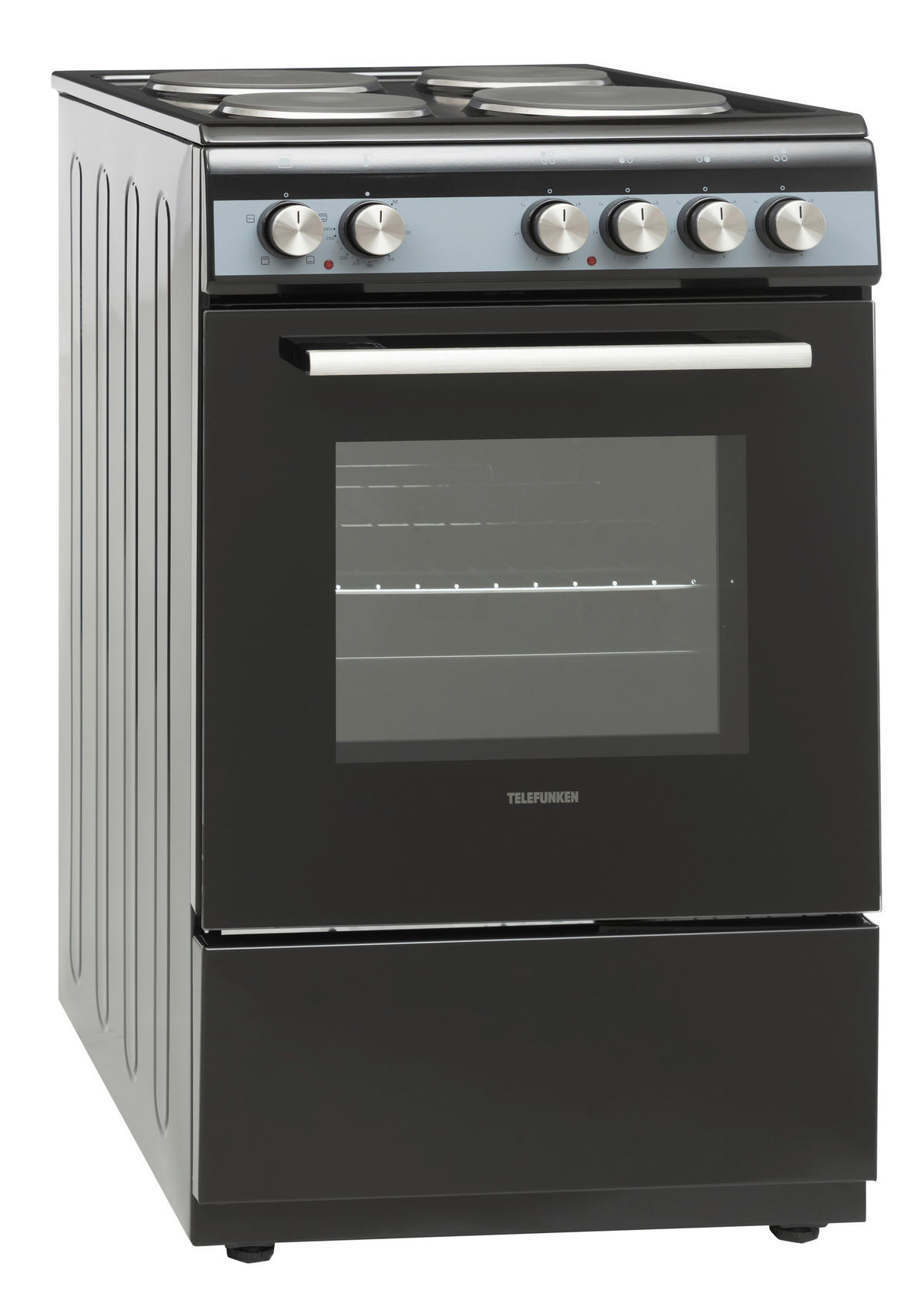 TELEFUNKEN Stand-Elektroherd TF-FS-5060-H4 schwarz B/H/T: ca. 50x85x60 cm Stand-Elektroherd TF-FS-5060-H4 - schwarz (50,00/85,00/60,00cm) - TELEFUNKEN