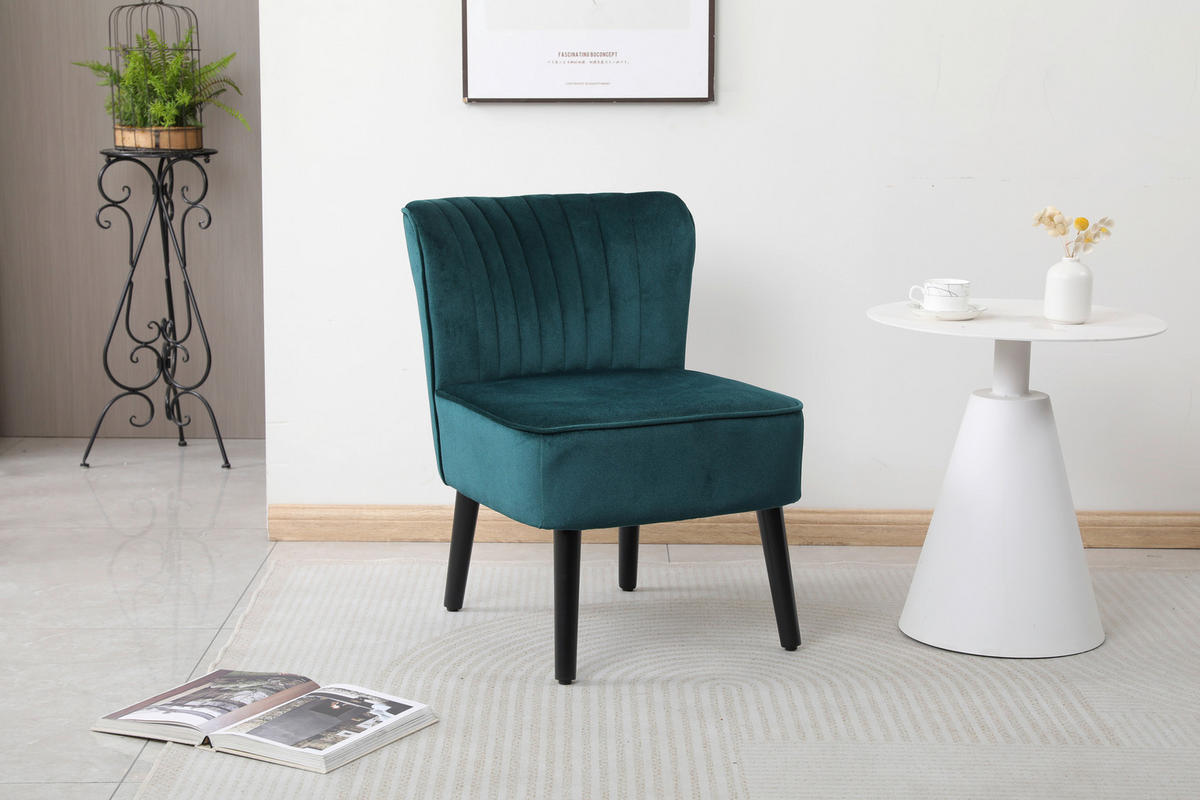 Sessel Emily grün Microfaser B/H/T: ca. 57x76x72 cm Emily - schwarz/grün (57,00/76,00/72,00cm)