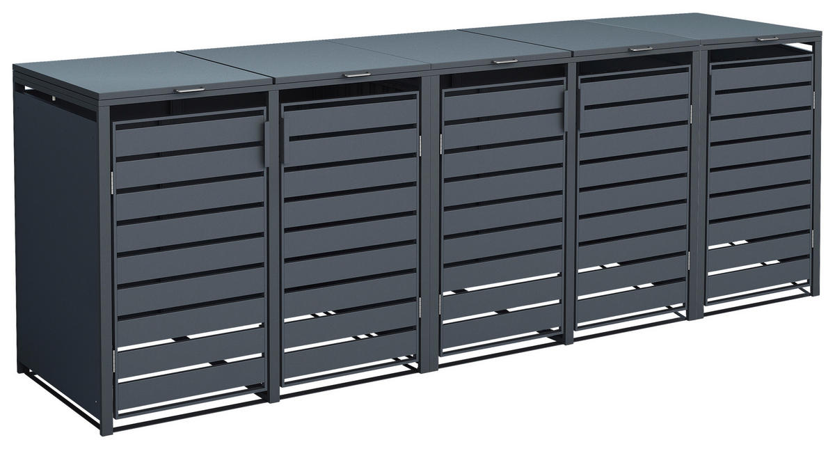Westmann Mülltonnenbox5-fach Kubus 5-fach Kubus - anthrazit (332,00/116,00/80,00cm) - Westmann