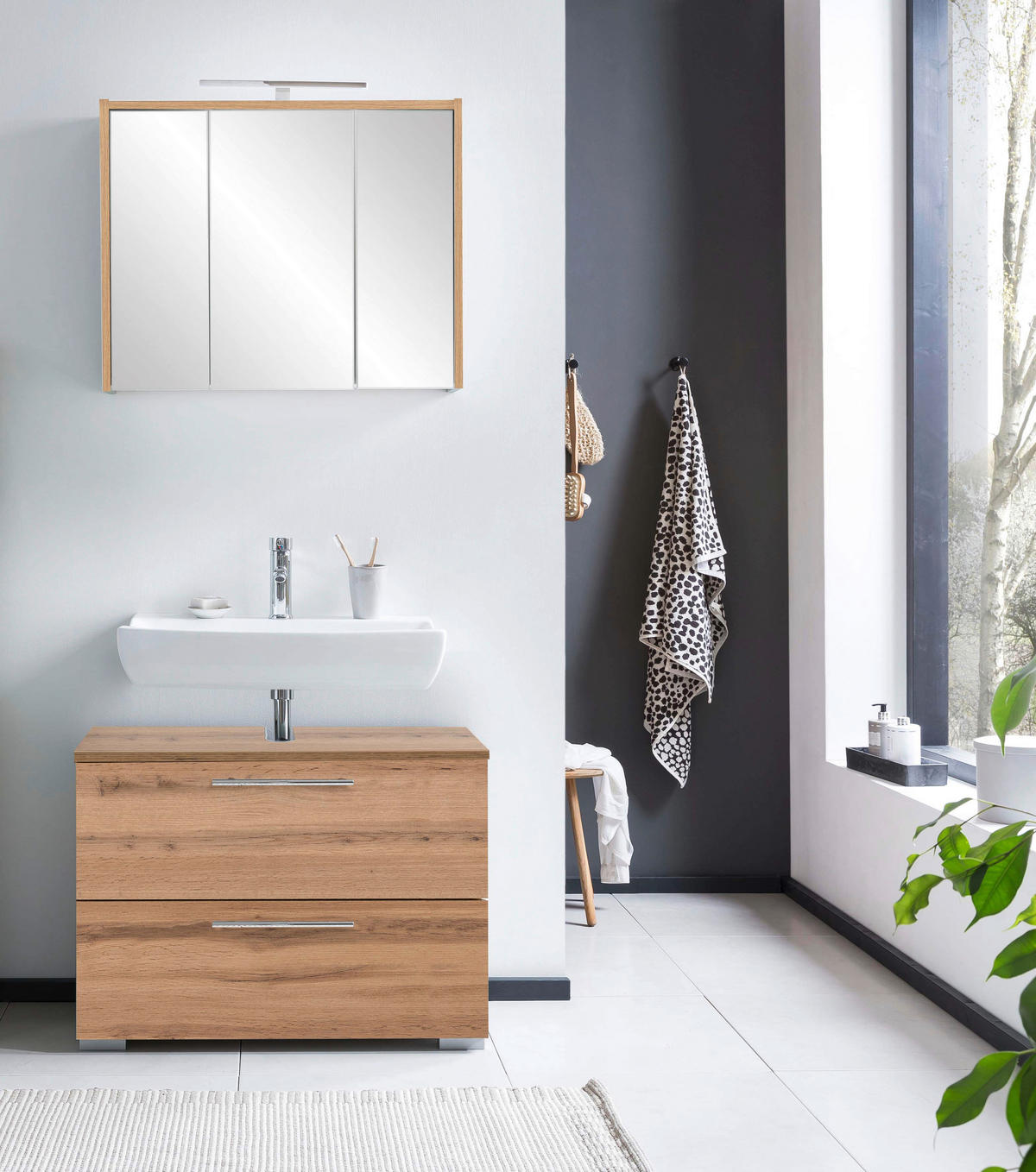 Spiegelschrank Flag Eiche Landhaus Nachbildung B/H/T: ca. 65x64x16 cm Flag - Eiche (65,00/64,00/16,00cm) - Möbelpartner