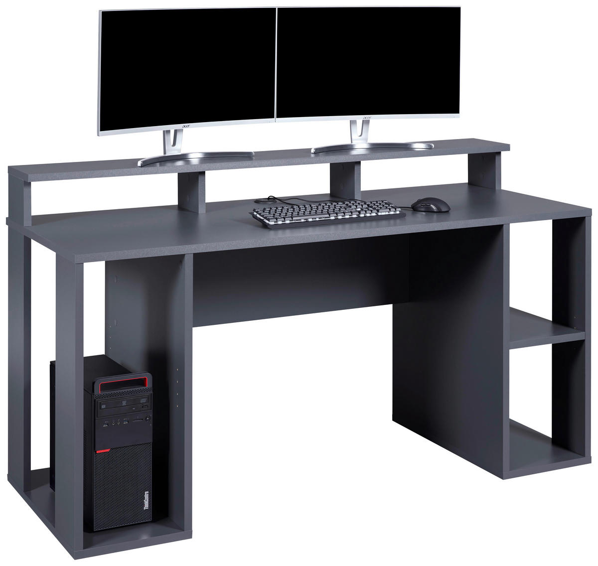 Schreibtisch Match Point anthrazit beschichtet Nachbildung B/H/L: ca. 91x76,5x160 cm Match Point - anthrazit (160,00/91,00/76,50cm) - Inter Link
