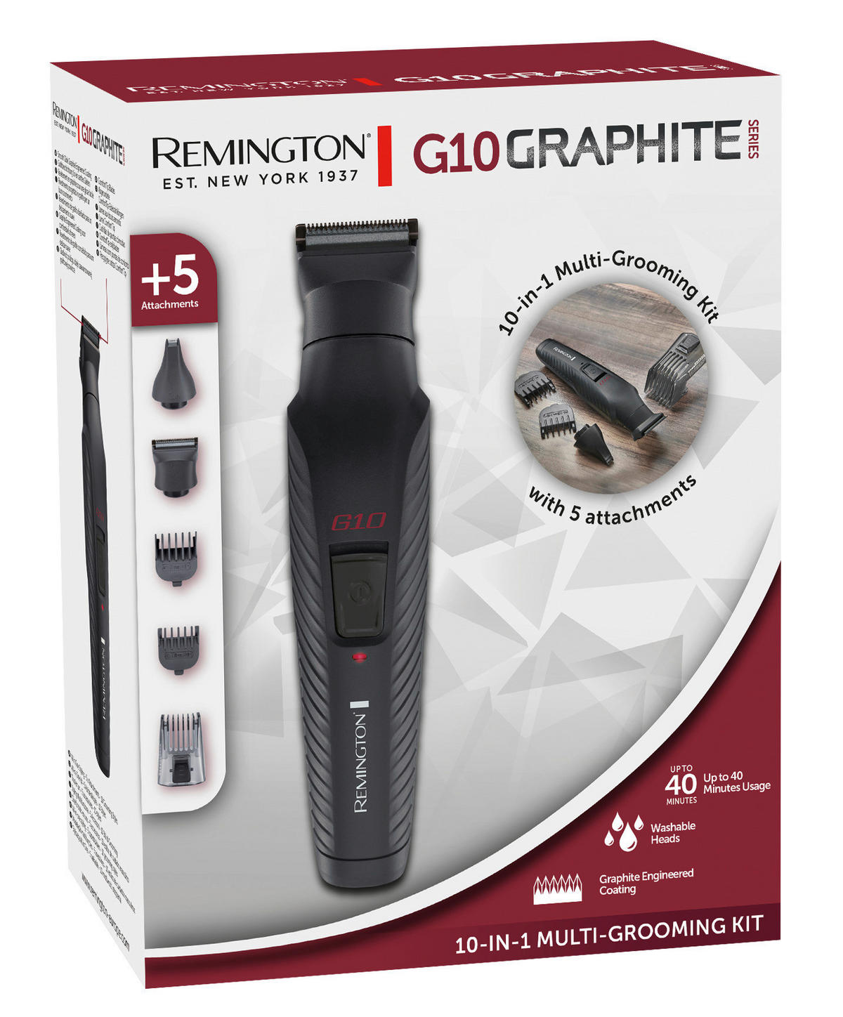 REMINGTON Herrenrasierer schwarz Edelstahl B/H/L: ca. 18,5x23,6x9 cm Multigroomer_PG2100_G10_Remington - schwarz (9,00/18,50/23,60cm) - REMINGTON