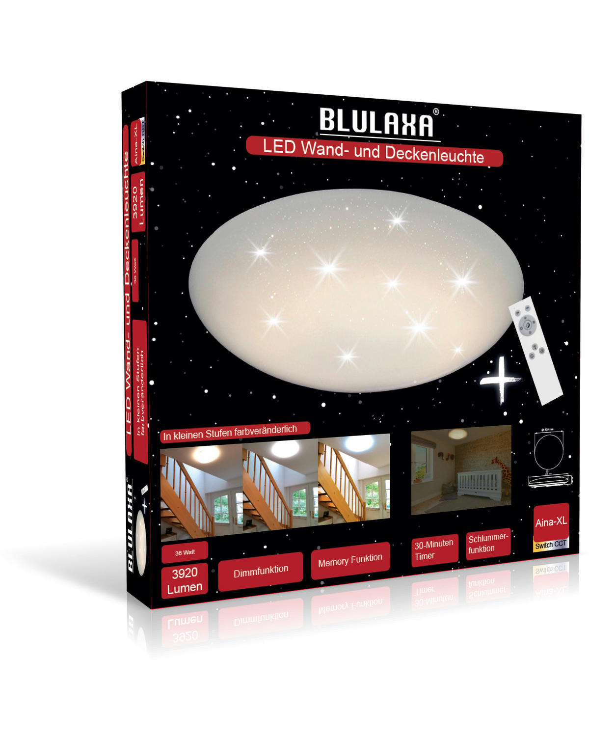 Blulaxa LED-Deckenleuchte D: ca. 43 cm LED-Deckenleuchte_Aina-XL - (43,00cm) - Blulaxa