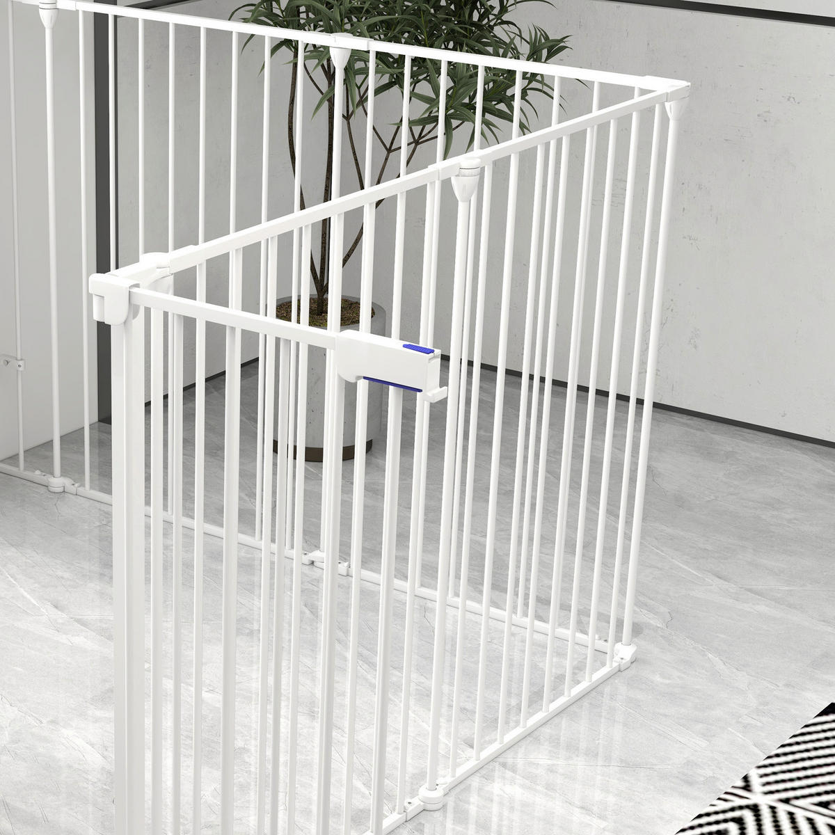 PawHut Gehege weiß Edelstahl B/H/L: ca. 154x154x90 cm Freilaufgehege - weiß (90,00/154,00/154,00cm) - PawHut