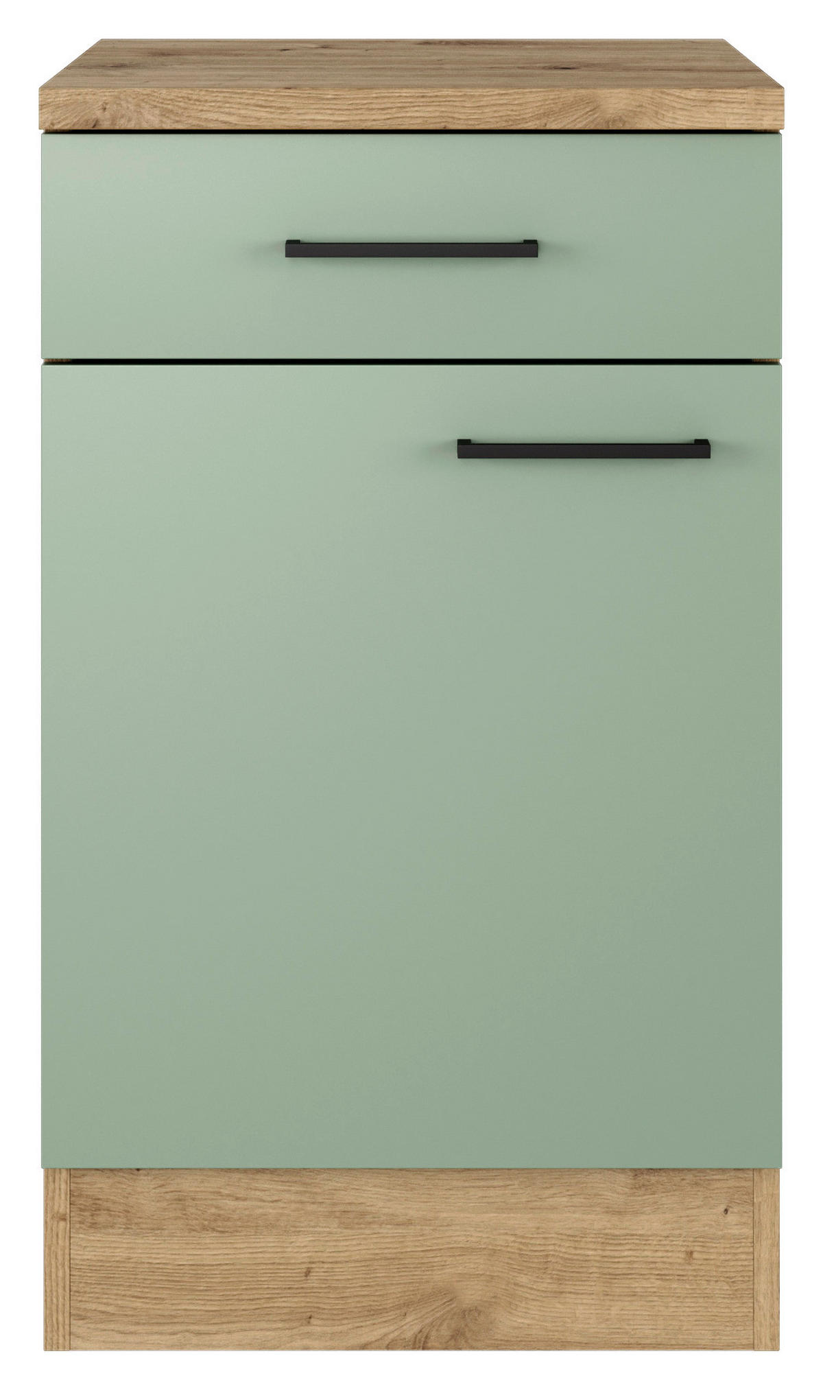Flex-Well Unterschrank Cara grün B/H/T: ca. 50x85x60 cm Cara - Eiche/schwarz (50,00/85,00/60,00cm) - Flex-Well