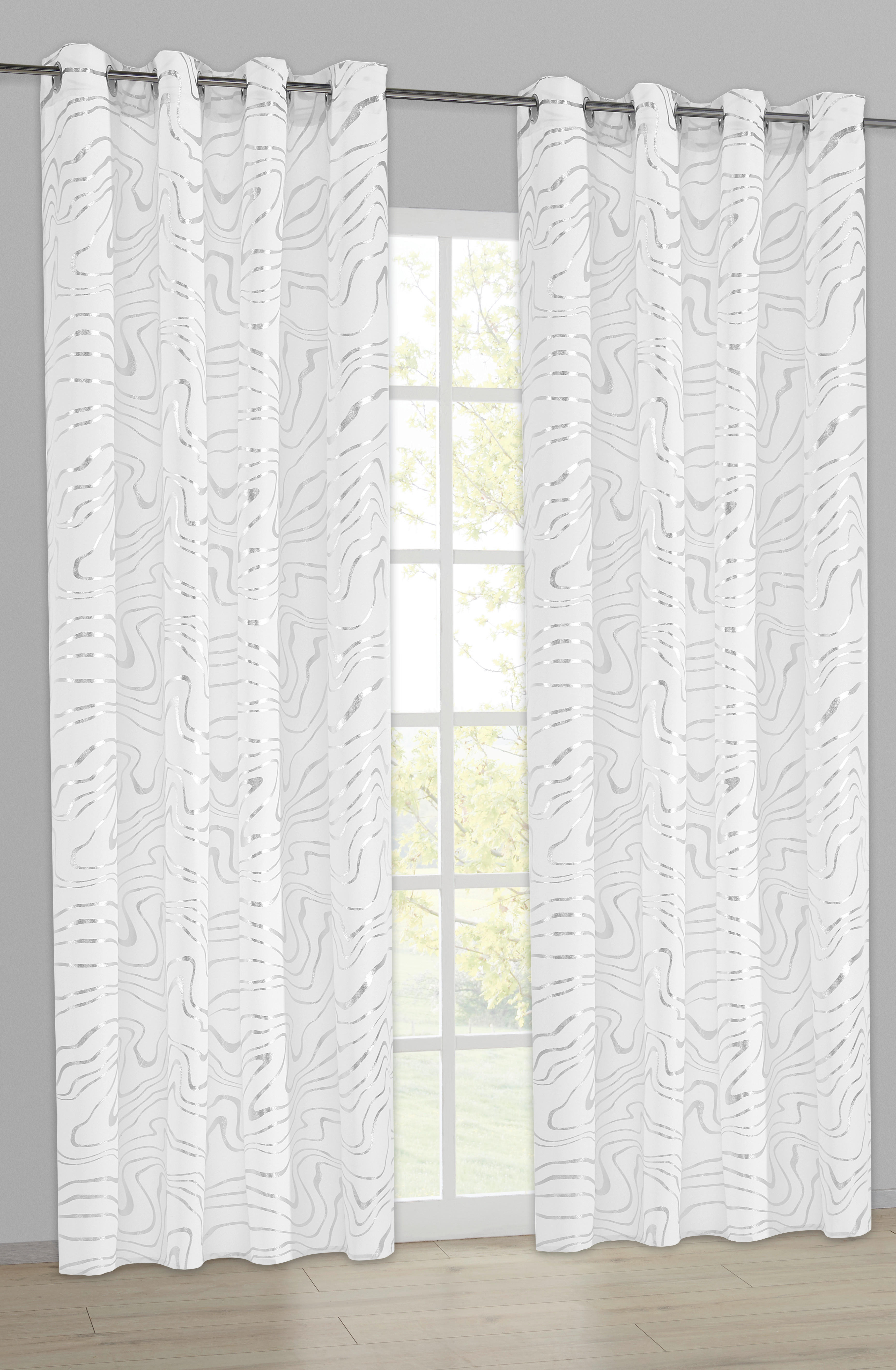 Ösenvorhang Samoa weiß B/L: ca. 135x245 cm Samoa - weiß (135,00/245,00cm) - POCOline