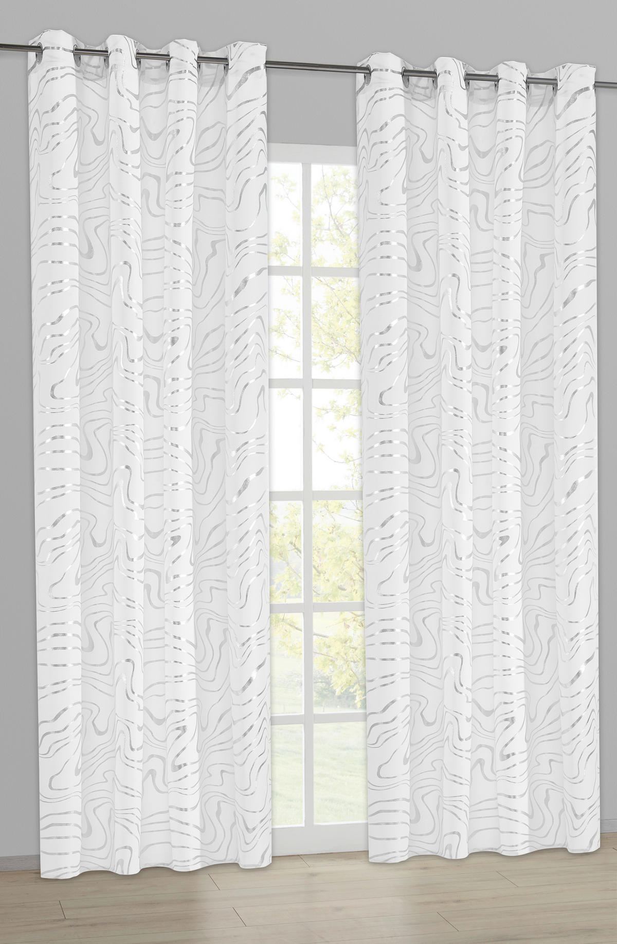 Ösenvorhang Samoa weiß B/L: ca. 135x245 cm Samoa - weiß (135,00/245,00cm) - POCOline