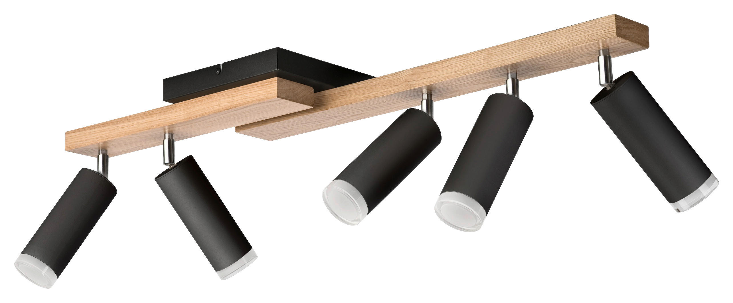 Lamkur Deckenleuchte schwarz Holz B/H/L: ca. 20x23,5x84 cm 5 Brennstellen MATTE - schwarz (84,00/20,00/23,50cm) - Lamkur