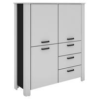 Highboard FARO weiß schwarz B/H/T: ca. 120x137x40 cm FARO - weiß/schwarz (120,00/137,00/40,00cm) - byLIVING
