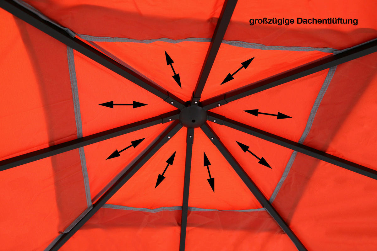 Grasekamp Pavillon Amalfi Flex terra Stahl B/H/L: ca. 300x253x300 cm Amalfi Flex - terra (300,00/300,00/253,00cm) - Grasekamp