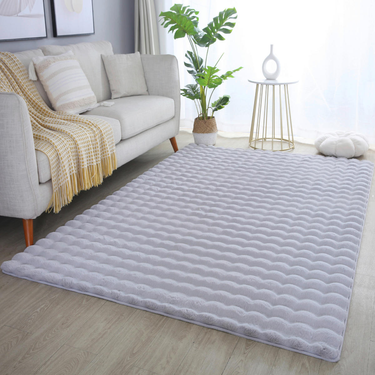 Ayyildiz Teppich AMBIANCE silber B/L: ca. 140x200 cm AMBIANCE - silber (140,00/200,00cm) - Ayyildiz