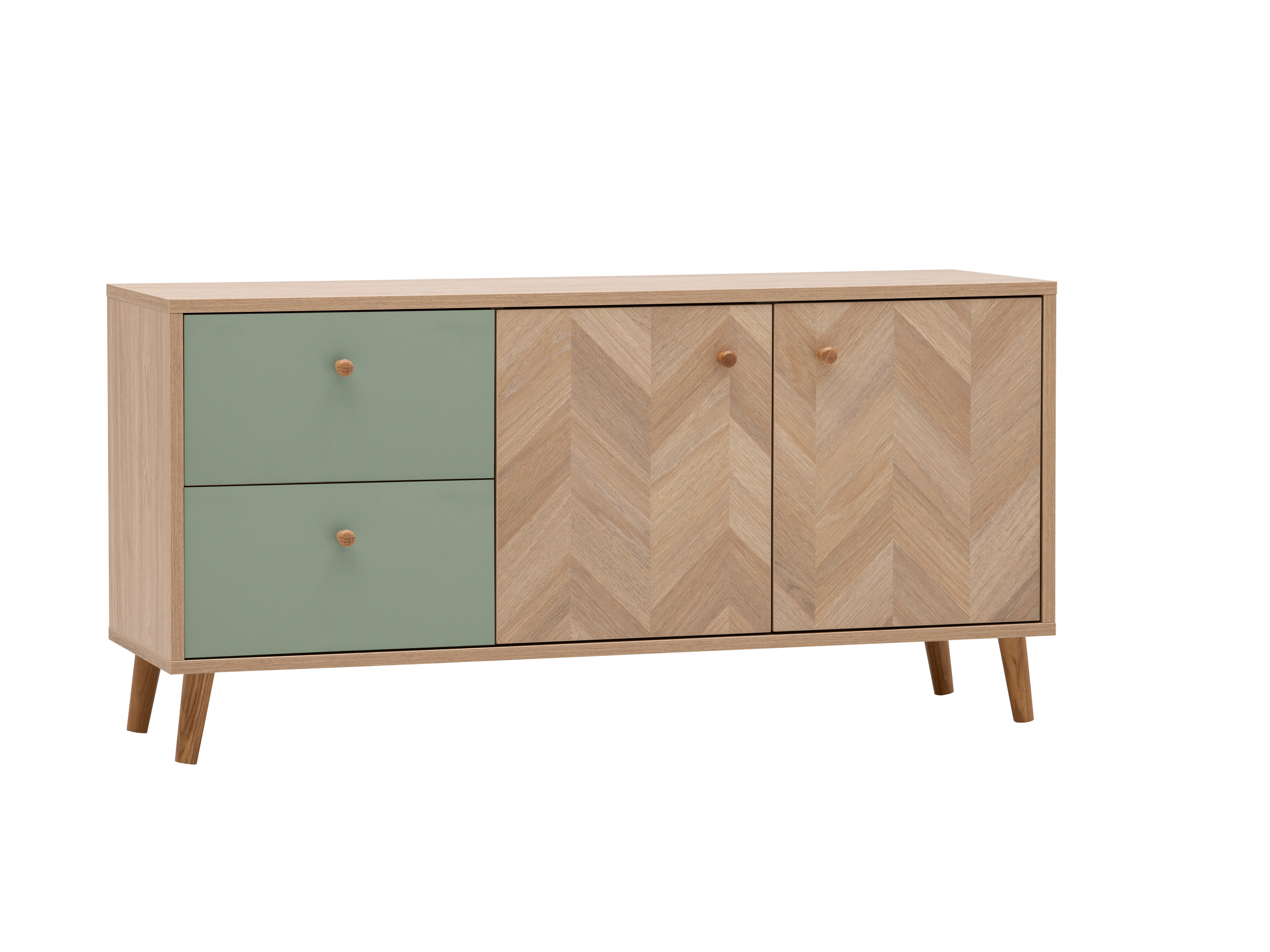 Lowboard Visby Eiche Nachbildung Pistazie B/H/T: ca. 109x44,1x33,05 cm Visby - Eiche/Pistazie (109,00/44,10/33,05cm) - Schildmeyer
