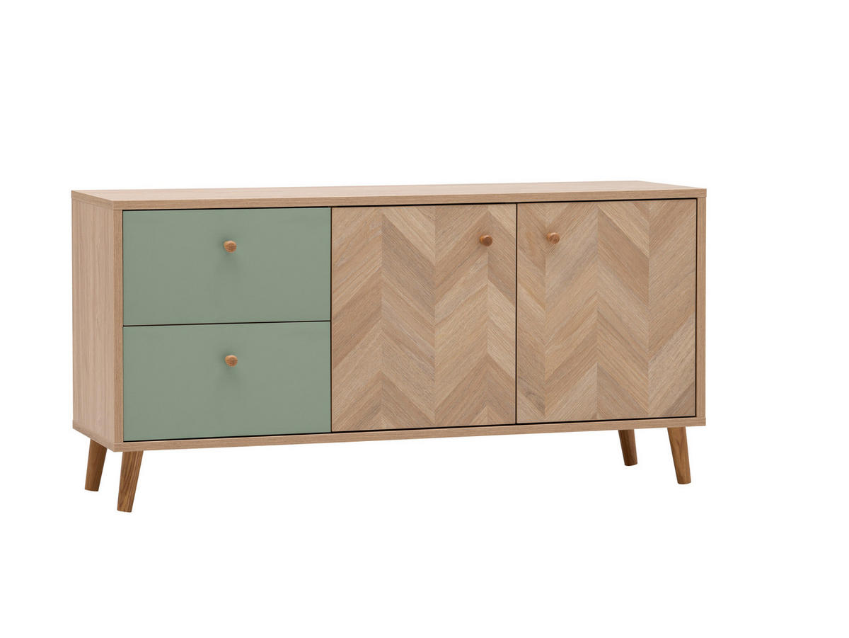 Lowboard Visby Eiche Nachbildung Pistazie B/H/T: ca. 109x44,1x33,05 cm Visby - Eiche/Pistazie (109,00/44,10/33,05cm) - Schildmeyer