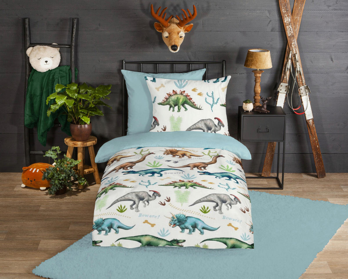 Baumwoll Bettwäsche Dino Flanell Dino - Multi (135,00/200,00cm) - Good Morning