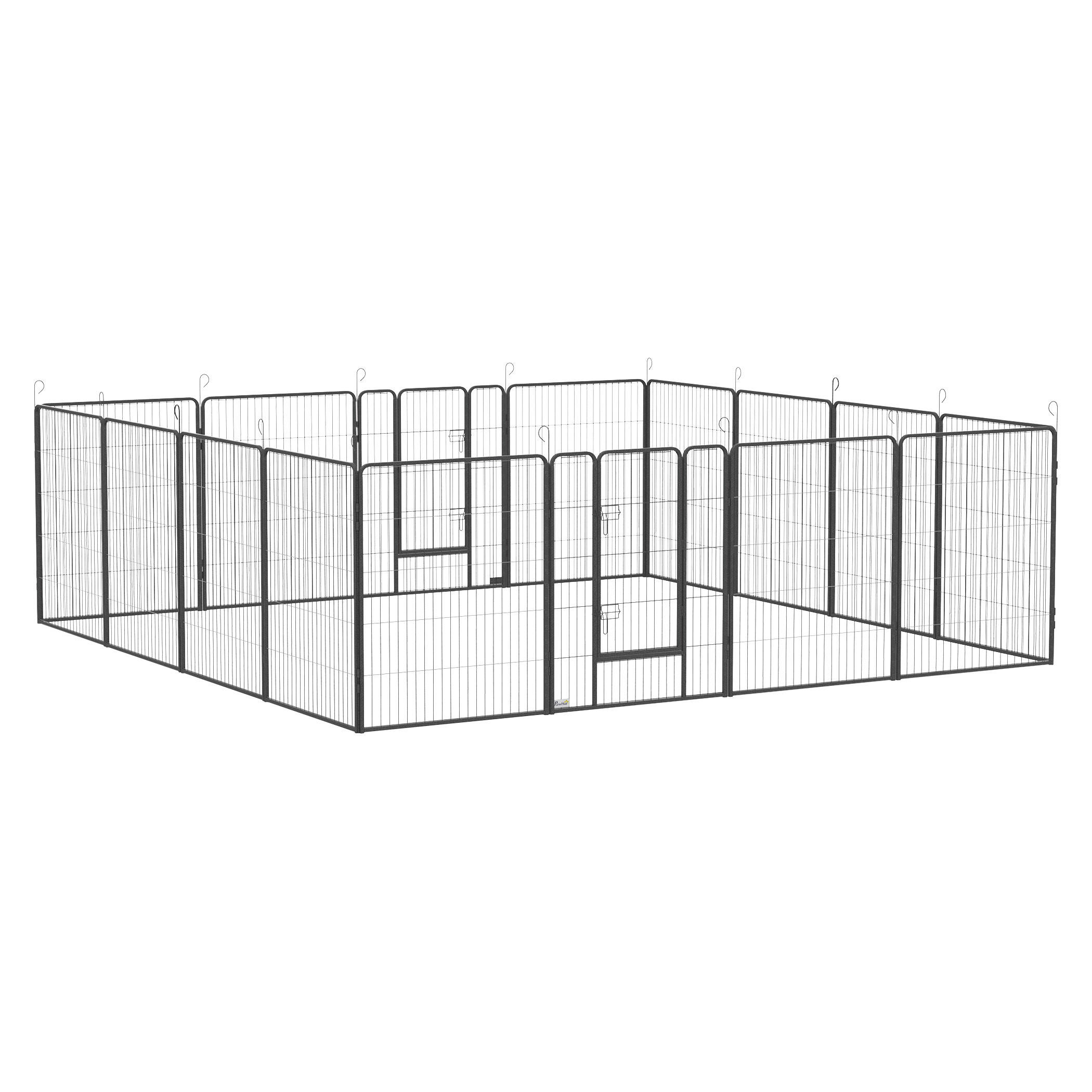 PawHut Gehege grau Edelstahl B/H/L: ca. 320x320x100 cm Freigehege - grau (100,00/320,00/320,00cm) - PawHut