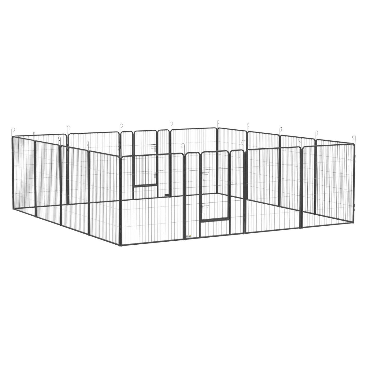 PawHut Gehege grau Edelstahl B/H/L: ca. 320x320x100 cm Freigehege - grau (100,00/320,00/320,00cm) - PawHut
